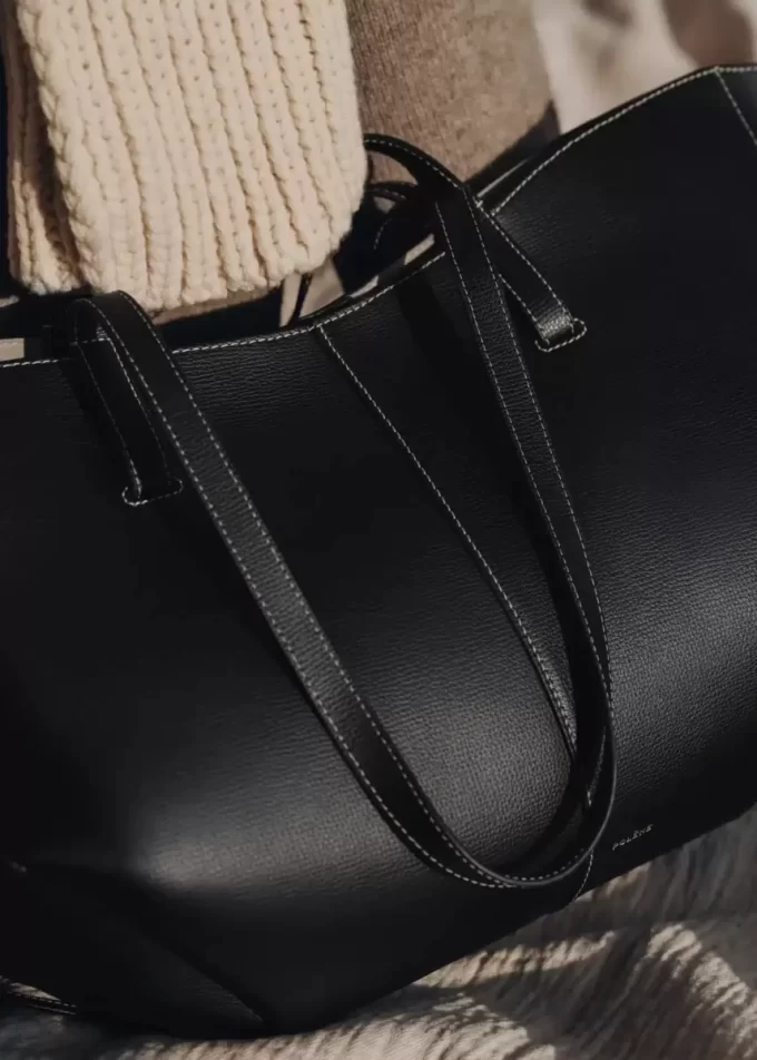 Cyme Edition  Textured Black with Ecru Stitching