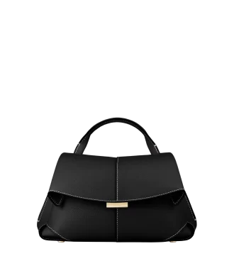 Mokki Mini Edition  Textured Black with Ecru Stitching